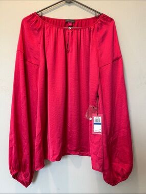 Vince Camuto Fuchsia Button-Front Blouse